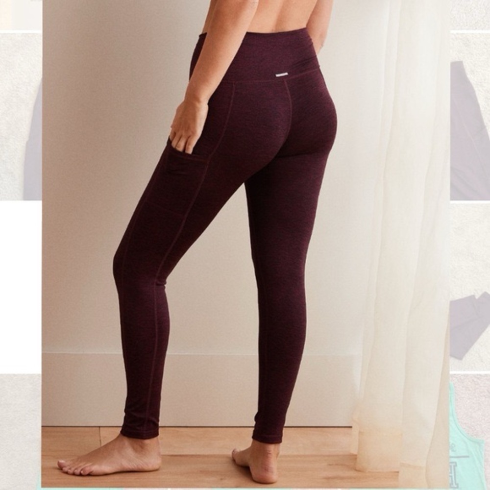 aerie leggings, chill play move, maroon